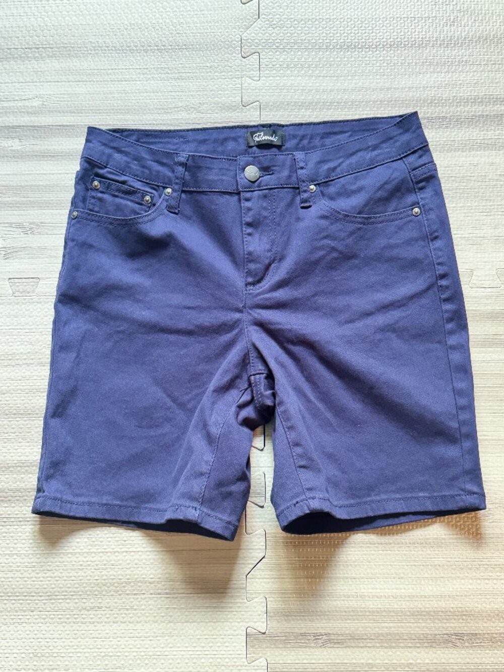 Tailormade Women's Blue Stretch Cotton 5-Pocket Shorts
